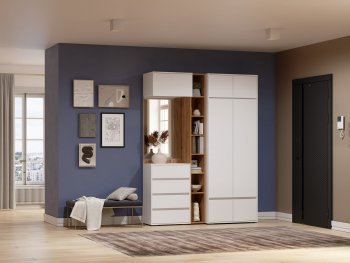 Прихожая Прага модульная, белый (Handis) в Сухом Логу - suhoj-log.mebel-e96.ru