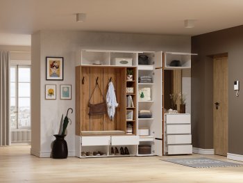 Прихожая Прага модульная, белый (Handis) в Сухом Логу - suhoj-log.mebel-e96.ru