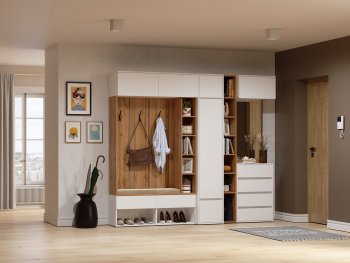 Прихожая Прага модульная, белый (Handis) в Сухом Логу - suhoj-log.mebel-e96.ru