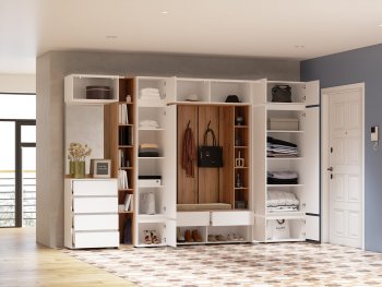 Прихожая Прага модульная, белый (Handis) в Сухом Логу - suhoj-log.mebel-e96.ru
