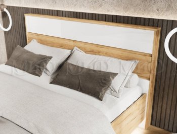 Кровать парящая Роджина с подсветкой, крафт/белый (Миф) в Сухом Логу - suhoj-log.mebel-e96.ru