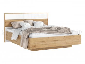 Кровать парящая с ПМ Роджина крафт/белый (Миф) в Сухом Логу - suhoj-log.mebel-e96.ru | фото