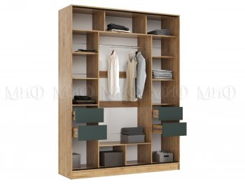 Шкаф-купе 1800 мм Роджина крафт/изумрудный (Миф) в Сухом Логу - suhoj-log.mebel-e96.ru