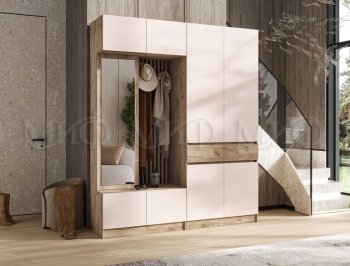 Прихожая Роджина крафт серый/кашемир, модульная (Миф) в Сухом Логу - suhoj-log.mebel-e96.ru