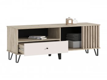 Тумба ТВ (1500) Роджина крафт серый/кашемир (Миф) в Сухом Логу - suhoj-log.mebel-e96.ru