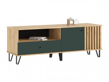 Тумба ТВ (1500) Роджина крафт/изумрудный (Миф) в Сухом Логу - suhoj-log.mebel-e96.ru