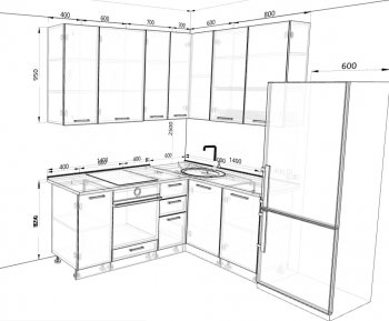 Кухонный гарнитур угловой 2000*1400 мм (Санвут) в Сухом Логу - suhoj-log.mebel-e96.ru