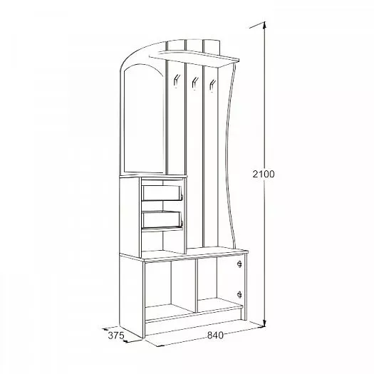 Прихожая Саша-20 в Сухом Логу - suhoj-log.mebel-e96.ru