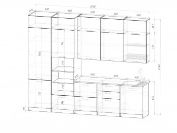 Кухонный гарнитур Шелли макси 3000 мм (Герда) в Сухом Логу - suhoj-log.mebel-e96.ru