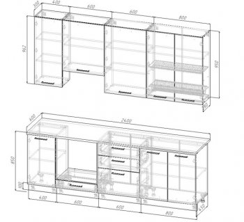 Кухонный гарнитур Старое дерево МДФ 2400 мм Sanvut в Сухом Логу - suhoj-log.mebel-e96.ru