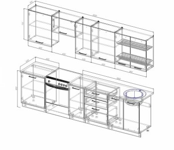 Кухонный гарнитур Трансильвания 3000 мм в Сухом Логу - suhoj-log.mebel-e96.ru