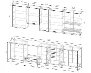 Кухонный гарнитур высокий Смоки 3000 мм МДФ в Сухом Логу - suhoj-log.mebel-e96.ru