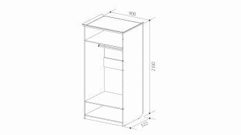 Шкаф 900 мм 2х дверный для платья ШиК-2 (Уголок Школьника 2) в Сухом Логу - suhoj-log.mebel-e96.ru