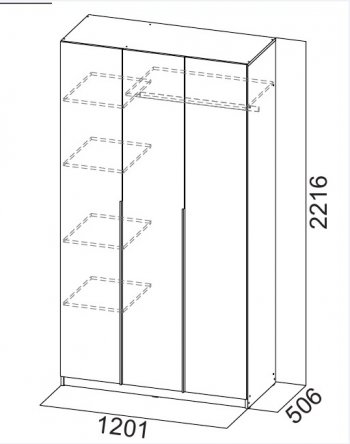 Шкаф 1200 мм ШК-5 графит (СВ) в Сухом Логу - suhoj-log.mebel-e96.ru