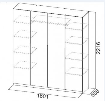 Шкаф 1600 мм ШК-5 графит (СВ) в Сухом Логу - suhoj-log.mebel-e96.ru