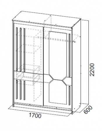 Шкаф-купе №25 1700 мм (СВ) в Сухом Логу - suhoj-log.mebel-e96.ru