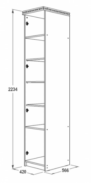 Шкаф 1-но дверный для белья Ольга-13 в Сухом Логу - suhoj-log.mebel-e96.ru