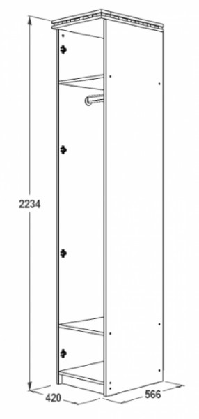 Шкаф 1-но дверный для одежды Ольга-13 в Сухом Логу - suhoj-log.mebel-e96.ru