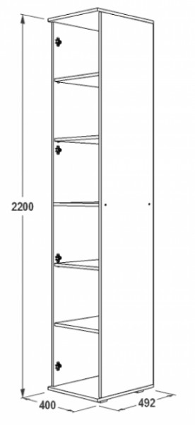 Шкаф 400 мм 1-но дверный Ольга-14 (правый) в Сухом Логу - suhoj-log.mebel-e96.ru