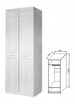 Шкаф 2-х дверный для платья и белья Ева-10 в Сухом Логу - suhoj-log.mebel-e96.ru | фото