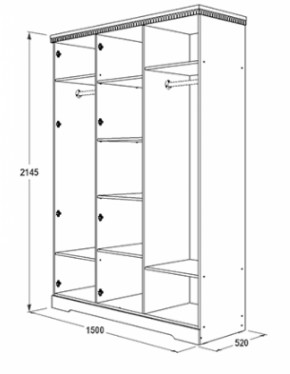 Шкаф 1500 мм для одежды и белья Ольга-12 ЛДСП в Сухом Логу - suhoj-log.mebel-e96.ru