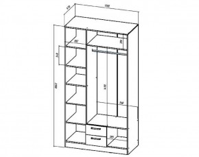 Шкаф 3-х створчатый Коста-Рика 1200 мм (Лин) в Сухом Логу - suhoj-log.mebel-e96.ru