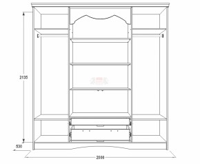 Шкаф 2000 мм для одежды и белья Ольга-10 МДФ в Сухом Логу - suhoj-log.mebel-e96.ru