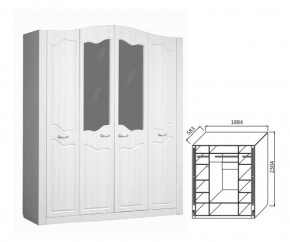 Шкаф 4-х дверный для платья и белья Ева-10 в Сухом Логу - suhoj-log.mebel-e96.ru | фото