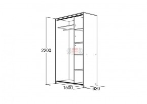 Шкаф для платья и белья Мираж 15.1 (620) в Сухом Логу - suhoj-log.mebel-e96.ru