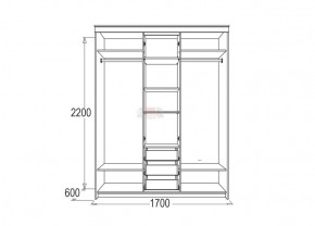 Шкаф для платья и белья Мираж 4 (1700) в Сухом Логу - suhoj-log.mebel-e96.ru