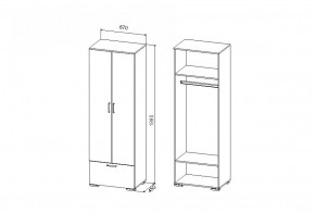 Шкаф Дуся 640 мм, ДШ 67.1, дуб бунратти/цемент в Сухом Логу - suhoj-log.mebel-e96.ru