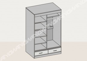 Шкаф-купе 2-х дверный с ящиками и зеркалом (арт. 008) 1150 мм (Диал) в Сухом Логу - suhoj-log.mebel-e96.ru