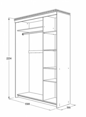 Шкаф-купе 1500 мм 3-х дверный Ольга-13 в Сухом Логу - suhoj-log.mebel-e96.ru