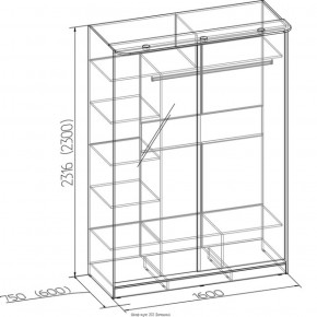 Шкаф-купе Домашний 1600 бодега светлый венге в Сухом Логу - suhoj-log.mebel-e96.ru