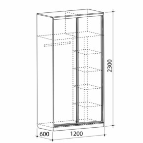 Шкаф-купе Рио 1-600 Бабочки (полки справа) в Сухом Логу - suhoj-log.mebel-e96.ru