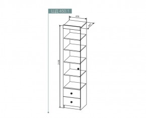 Шкаф Сканди 450 мм, ШД450.1 (ДСВ) в Сухом Логу - suhoj-log.mebel-e96.ru