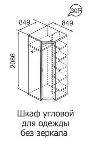 Шкаф угловой для одежды Ника-Люкс 30 без зеркал в Сухом Логу - suhoj-log.mebel-e96.ru