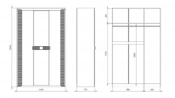 Шкаф 1400 мм 3-дверный Сиде (СБК) в Сухом Логу - suhoj-log.mebel-e96.ru