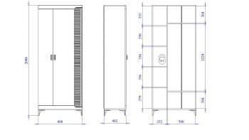 Шкаф 800 мм 2-дверный NEW Сиде Белый (СБК) в Сухом Логу - suhoj-log.mebel-e96.ru