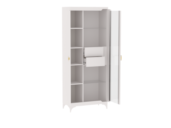 Пенал со стеклом широкий NEW Сиде Белый (СБК) в Сухом Логу - suhoj-log.mebel-e96.ru