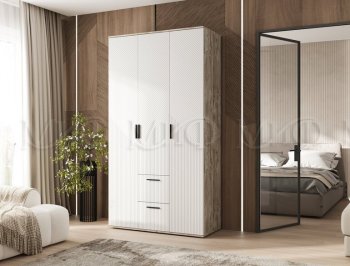 Шкаф 1200 мм Сильвия, дуб юкон/белый (Миф) в Сухом Логу - suhoj-log.mebel-e96.ru