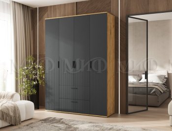Шкаф 1600 мм Сильвия, крафт/графит (Миф) в Сухом Логу - suhoj-log.mebel-e96.ru