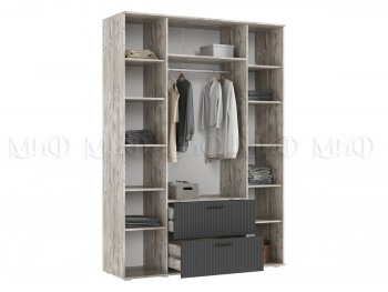 Шкаф 1600 мм Сильвия, дуб юкон/графит (Миф) в Сухом Логу - suhoj-log.mebel-e96.ru