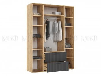 Шкаф 1600 мм Сильвия, крафт/графит (Миф) в Сухом Логу - suhoj-log.mebel-e96.ru