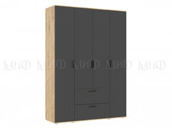 Шкаф 1600 мм Сильвия, крафт/графит (Миф) в Сухом Логу - suhoj-log.mebel-e96.ru