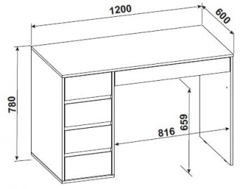 Стол компьютерный №13+пенал ШК-5 (СВ) в Сухом Логу - suhoj-log.mebel-e96.ru