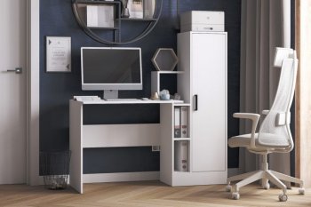 Компьютерный стол СКМ-2 белый (Микон) в Сухом Логу - suhoj-log.mebel-e96.ru