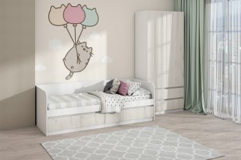 Кровать Соната 900 белый/крафт белый (Зарон) в Сухом Логу - suhoj-log.mebel-e96.ru