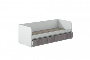 Кровать Соната 900 белый/крафт серый (Зарон) в Сухом Логу - suhoj-log.mebel-e96.ru