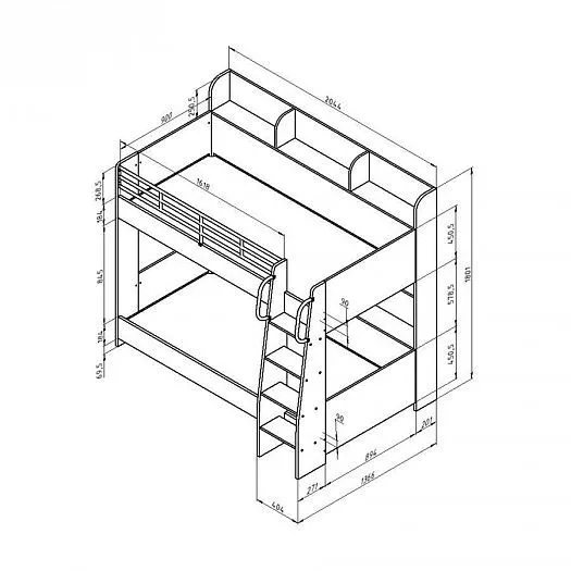 Двухъярусная кровать Соня-5 левая (ФМ) в Сухом Логу - suhoj-log.mebel-e96.ru